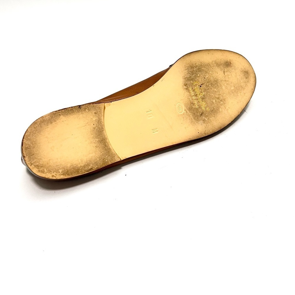 Vintage 1980s tan leather women's brogue slip on loafers - Picture 8 of 8